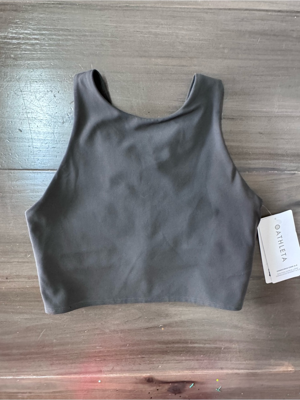 Athleta Charcoal Gray High Neck Tank Crop Top